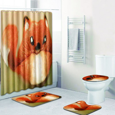 Zeegle Flower Patter dušas aizkars ar vannas paklājiņa komplektu Poliestera tualetes kāju paklājs Mazgājams vannas istabas grīdas paklājiņš Pretslīdošs durvju paklājiņš