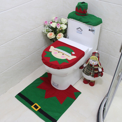 3 komada božićnih potrepština Dekoracija WC-a Božićna WC školjka Dekoracija kupaonice Crtani navlaka za WC sjedalo Dodaci za kupaonicu