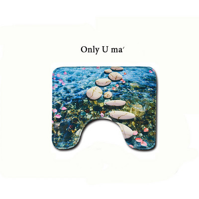 HD drukāšanas akmens paklājs vannas istabai, neslīdošs vannas paklājiņš, kāju paklājiņš 3D tualetes paklājiņš Videi draudzīgs tualetes sēdekļa pārvalks mājas dekorēšanai