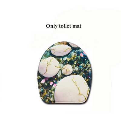HD drukāšanas akmens paklājs vannas istabai, neslīdošs vannas paklājiņš, kāju paklājiņš 3D tualetes paklājiņš Videi draudzīgs tualetes sēdekļa pārvalks mājas dekorēšanai