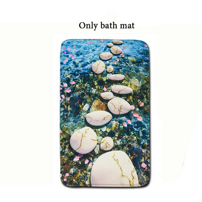 HD drukāšanas akmens paklājs vannas istabai, neslīdošs vannas paklājiņš, kāju paklājiņš 3D tualetes paklājiņš Videi draudzīgs tualetes sēdekļa pārvalks mājas dekorēšanai
