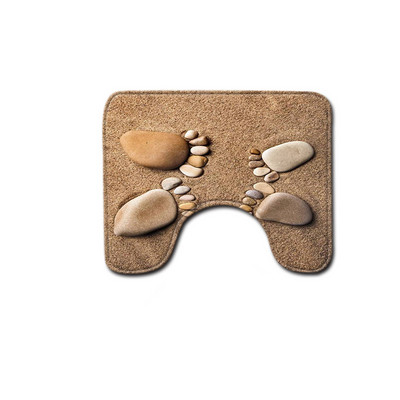 HD drukāšanas akmens paklājs vannas istabai, neslīdošs vannas paklājiņš, kāju paklājiņš 3D tualetes paklājiņš Videi draudzīgs tualetes sēdekļa pārvalks mājas dekorēšanai