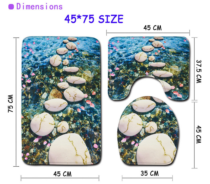 HD drukāšanas akmens paklājs vannas istabai, neslīdošs vannas paklājiņš, kāju paklājiņš 3D tualetes paklājiņš Videi draudzīgs tualetes sēdekļa pārvalks mājas dekorēšanai
