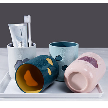 Απλό κύπελλο οικιακού βουρτσίσματος Creative Cute Tooth Cylinder Cup Ζευγάρι Βολικό κύπελλο για στοματικό διάλυμα μαθητών