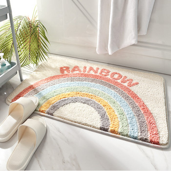 Всесезонен мек неплъзгащ се килим за баня Rainbow Print Doorway Водоабсорбираща подложка за баня Home Decor Килим за пода Подложки за душ