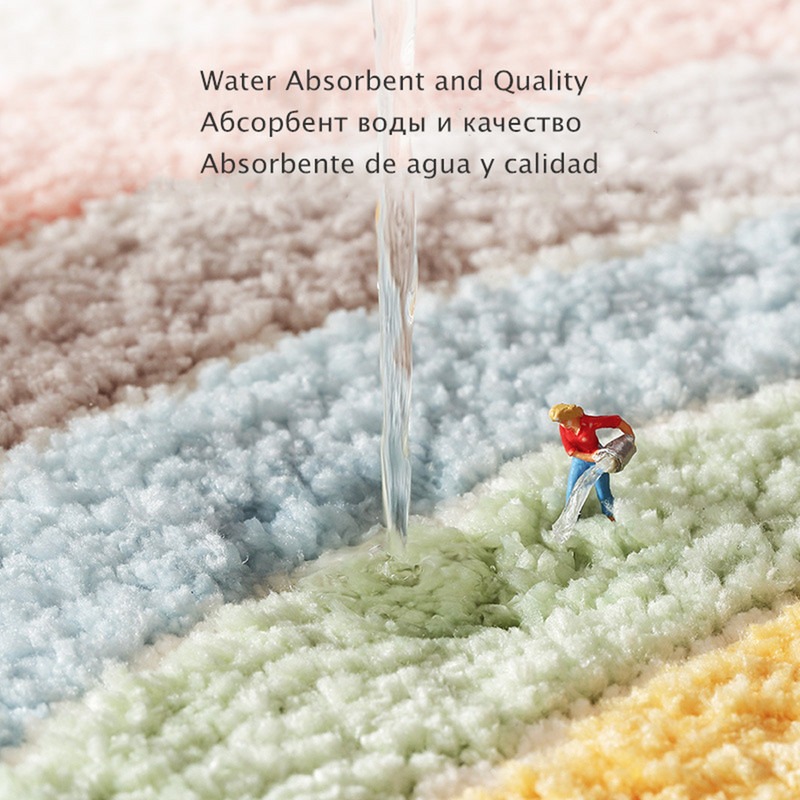 Sva godišnja doba Mekani neklizajući kupaonski tepih Rainbow Print Dovratak Prostirka za kupanje koja upija vodu Kućni dekor Podna prostirka Otirači za tuš