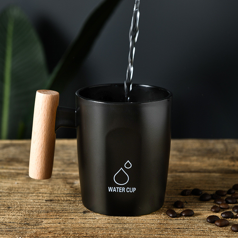 Kupaonska čaša za ispiranje usta Plastična drvena ručka Par Šalica za čaj Voda Kućna putovanja Jednobojni držač četkice za zube Šalica Alati za piće