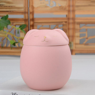 150/500 ml Urna za pepeo kućnih ljubimaca Memorijalne urne za kremaciju u obliku mačke - Ručno izrađene crne ukrasne urne za pogrebne mačje urne Pseće urne