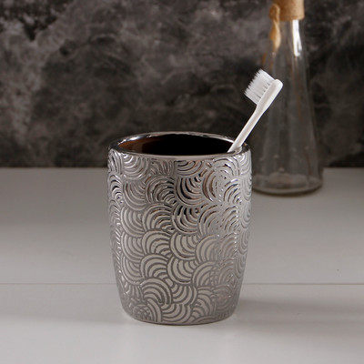 1 gab Light Luxury Keramikas Mutes skalošanas krūze Mājas Pāri Ūdens krūze Ceļojumu zobu birstes turētājs Organizatora krūzes Vannas istabas mazgāšanas rīki