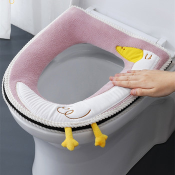 ΝΕΟ Hot Sale Άνετο μπάνιο με κινούμενα σχέδια Κάλυμμα καθίσματος τουαλέτας Κάλυμμα χειμερινής τουαλέτας Κάλυμμα καπακιού θήκης χαλάκι καθίσματος σκαμπό