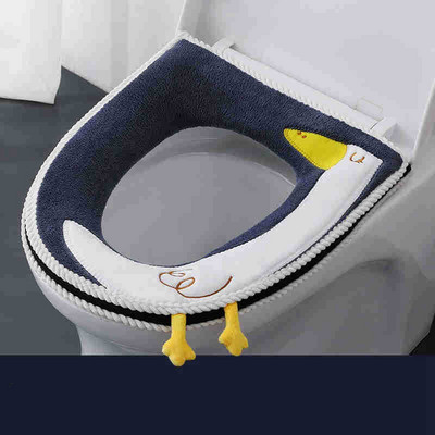 NOU Vânzare caldă Baie confortabilă din desene animate Husă pentru scaun de toaletă Husă pentru toaletă de iarnă Husă pentru toaletă de uz casnic Covoraș pentru carcasă pentru scaun Capac capac