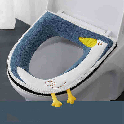 NOU Vânzare caldă Baie confortabilă din desene animate Husă pentru scaun de toaletă Husă pentru toaletă de iarnă Husă pentru toaletă de uz casnic Covoraș pentru carcasă pentru scaun Capac capac