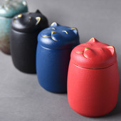 Kaķa formas urna mājdzīvnieku pelniem - kaķa formas piemiņas kremācijas urnas - ar rokām izgatavotas melnas dekoratīvas urnas bērēm, kaķu urna, suņu urna