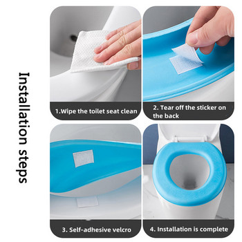 Αδιάβροχο μαλακό κάλυμμα καθίσματος τουαλέτας Πλενόμενο αυτοκόλλητο αφρός Κάλυμμα τουαλέτας EVA Αυτοκόλλητο μαξιλάρι τουαλέτας Προστατευτικό μπάνιου ντουλάπας