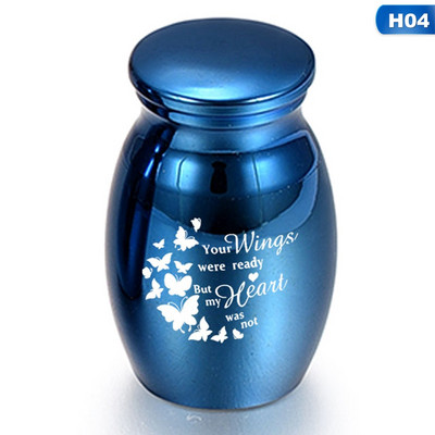Plavi ljudski pepeo Keepsake Angel Wings Memorijalna urna Mini kremacijske urne Držač pepela za ljudske ljubimce Memorijalne urne