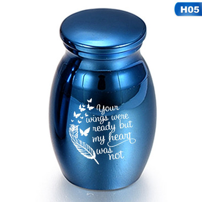 Plavi ljudski pepeo Keepsake Angel Wings Memorijalna urna Mini kremacijske urne Držač pepela za ljudske ljubimce Memorijalne urne
