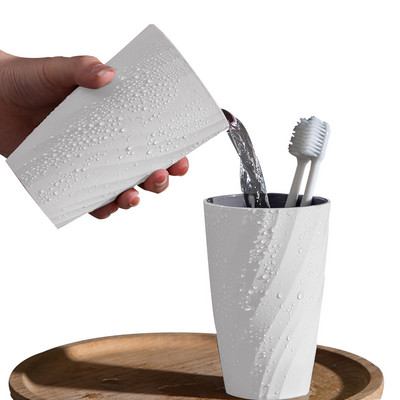 Zobu birstes krūze Divslāņu vannas istabas zobu birstes turētāji Inovatīvas vannas istabas trauks Atkārtoti lietojamas dzeramās kausi zobu tīrīšanai