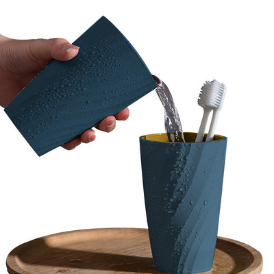 Zobu birstes krūze Divslāņu vannas istabas zobu birstes turētāji Inovatīvas vannas istabas trauks Atkārtoti lietojamas dzeramās kausi zobu tīrīšanai