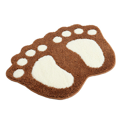 Mekana upijajuća prostirka za kupanje koja ne klizi, čupava kupaonska prostirka Modni slatki otisci stopala Bočni jastučić za noge za uređenje doma