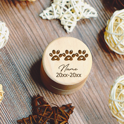 Ķepu apdruka mājdzīvnieku piemiņas kaste Pielāgota nosaukuma personalizēta koka kaķa suņa zobu matu uzglabāšanas kastes Mājdzīvnieku piederumi Piemiņas dāvanas