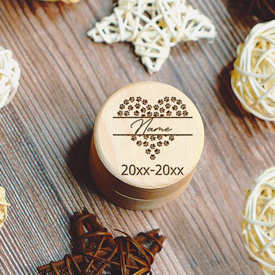 Ķepu apdruka mājdzīvnieku piemiņas kaste Pielāgota nosaukuma personalizēta koka kaķa suņa zobu matu uzglabāšanas kastes Mājdzīvnieku piederumi Piemiņas dāvanas