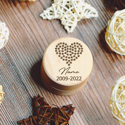 Ķepu apdruka mājdzīvnieku piemiņas kaste Pielāgota nosaukuma personalizēta koka kaķa suņa zobu matu uzglabāšanas kastes Mājdzīvnieku piederumi Piemiņas dāvanas