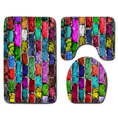 Šarene ciglene prostirke za kupaonicu Neklizajući kupaonski tepih 1kom Navlaka za WC školjku Boho stil WC prostirke za uređenje doma Otirači Tepisi