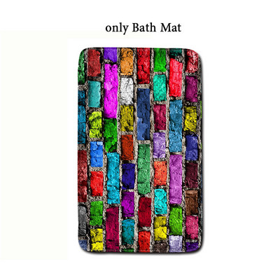 Šarene ciglene prostirke za kupaonicu Neklizajući kupaonski tepih 1kom Navlaka za WC školjku Boho stil WC prostirke za uređenje doma Otirači Tepisi