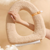 Ziemas silts tualetes sēdekļa pārklāja paklājiņš biezs vannas istabas tualetes paliktņa spilvens ar rokturi Mīksts, mājīgs Closestool paklājiņš Vannas istabas piederumi