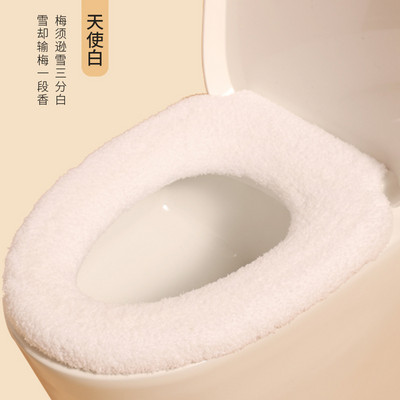 Ziemas silts tualetes sēdekļa pārklāja paklājiņš biezs vannas istabas tualetes paliktņa spilvens ar rokturi Mīksts, mājīgs Closestool paklājiņš Vannas istabas piederumi