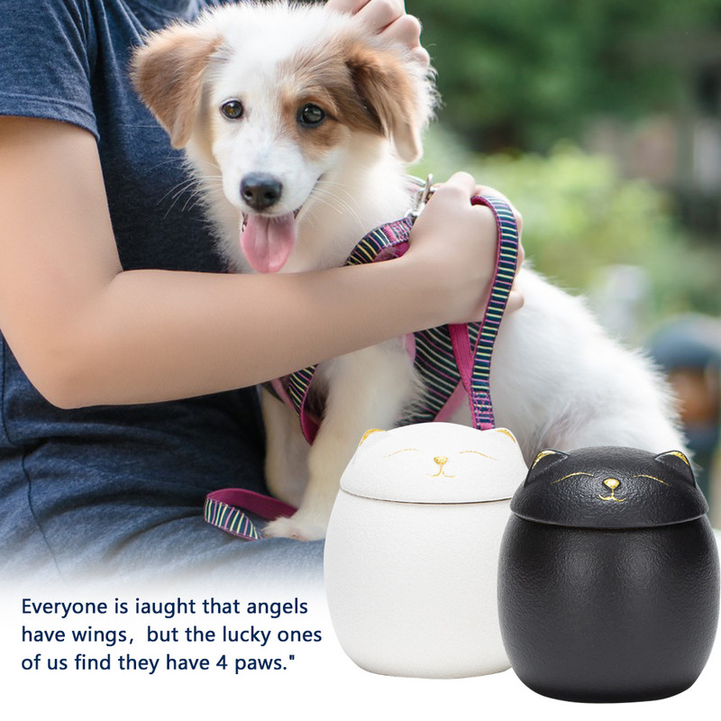 Keramički spremnik za kućne ljubimce u obliku mačke Memorijalna urna Pečat Lonac Kovčeg za uspomenu Porculanska staklenka Spremište pepela za kućne ljubimce Uspomena Držač za grob