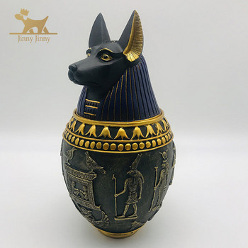 Редка египетска мемориална урна за котка Bastet Anubis Bastet，котешка урна，материал от смола，котешки урни за пепел за вашия домашен любимец