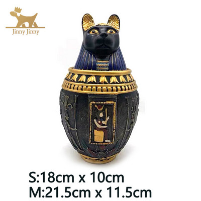 Reti sastopamā ēģiptiešu Bastet Anubis Bastet kaķu piemiņas urna, kaķa urna, sveķu materiāls, kaķu urnas pelniem jūsu mājdzīvniekam