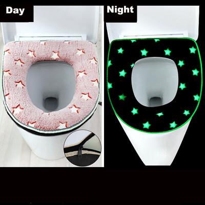 Torbica za navlaku za WC dasku Meka topla podloga za stolić Svjetleća periva navlaka s patentnim zatvaračem koja se može ukloniti za WC dasku Kupaonski pribor