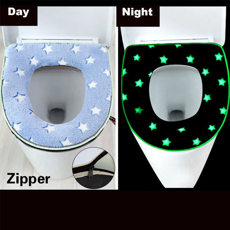 Torbica za navlaku za WC dasku Meka topla podloga za stolić Svjetleća periva navlaka s patentnim zatvaračem koja se može ukloniti za WC dasku Kupaonski pribor