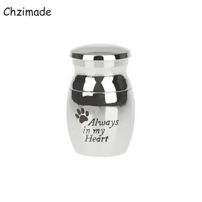 Chzimade Always In My Heart Urne od nehrđajućeg čelika Kućni ljubimci Pepeo za kremiranje pasa Urna Spremnik za uspomene Columbarium Spomenici kućnim ljubimcima