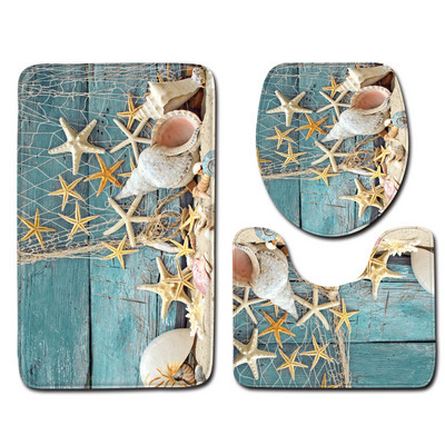 Morska zvijezda Kornjača WC školjka Trodijelna vrata Kupaonski tepih Vodootporni kupaonski tepisi Navlaka za WC sjedalo Podna prostirka Kupaonski dekor