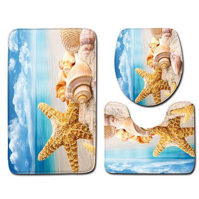 Morska zvijezda Kornjača WC školjka Trodijelna vrata Kupaonski tepih Vodootporni kupaonski tepisi Navlaka za WC sjedalo Podna prostirka Kupaonski dekor