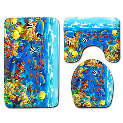 Morska zvijezda Kornjača WC školjka Trodijelna vrata Kupaonski tepih Vodootporni kupaonski tepisi Navlaka za WC sjedalo Podna prostirka Kupaonski dekor
