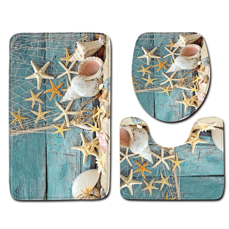 Morska zvijezda Kornjača WC školjka Trodijelna vrata Kupaonski tepih Vodootporni kupaonski tepisi Navlaka za WC sjedalo Podna prostirka Kupaonski dekor