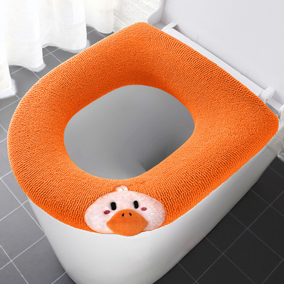 Atnaujinta sustorėjusi tualeto sėdynės pagalvėlė silikoninė rankena tualeto sėdynės užvalkalas žiemos šiltas universalus skalbimo mašinos tualeto užvalkalas