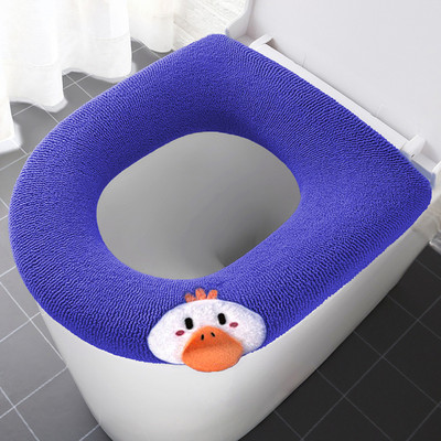 Atnaujinta sustorėjusi tualeto sėdynės pagalvėlė silikoninė rankena tualeto sėdynės užvalkalas žiemos šiltas universalus skalbimo mašinos tualeto užvalkalas