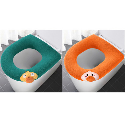 Atnaujinta sustorėjusi tualeto sėdynės pagalvėlė silikoninė rankena tualeto sėdynės užvalkalas žiemos šiltas universalus skalbimo mašinos tualeto užvalkalas