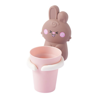 Zobu birstes turētājs ar krūzīti Cartoon Shape Duck Mouthwash Cup Pie sienas stiprināms mutes skalojamā līdzekļa komplekts, viegli uzstādāms bez sitiena