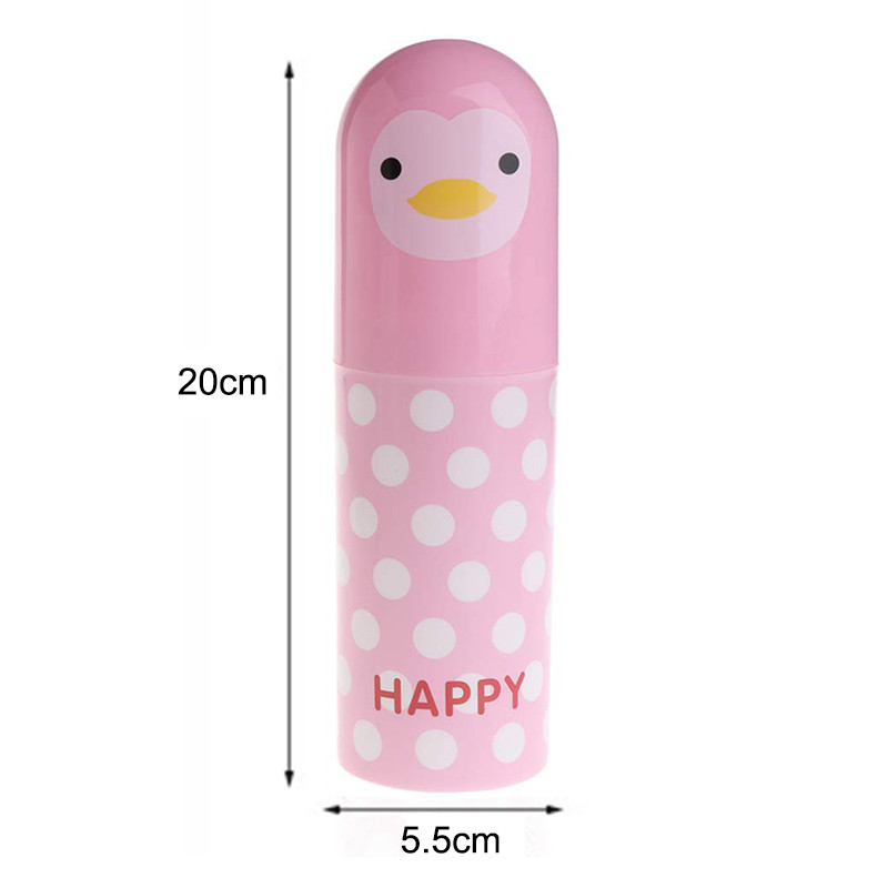 GOALONE Čaša za četkicu za zube sa slatkim crtanim pingvinom Prijenosna putna kutija za držač četkice za zube Kutija za držač paste za zube Čaša za pohranu za planinarenje