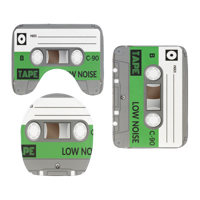 Set od 3 komada WC protuklizna podna prostirka Retro kazeta Poklopac poklopca WC školjke Dekoracija za tuš Jastuk Tepisi Otirač za kupaonicu