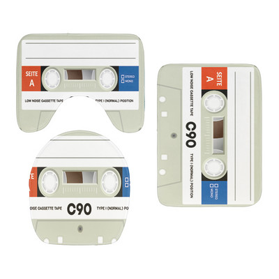 Set od 3 komada WC protuklizna podna prostirka Retro kazeta Poklopac poklopca WC školjke Dekoracija za tuš Jastuk Tepisi Otirač za kupaonicu