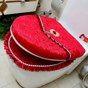 Luksusa samta mežģīņu divdaļīgs tualetes sēdekļa pārklāja komplekts ziemas silts ūdensizturīgs vannas istabas tualetes paklājiņš WC podiņa paklājiņš SWZ053