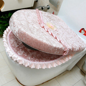 Luksusa samta mežģīņu divdaļīgs tualetes sēdekļa pārklāja komplekts ziemas silts ūdensizturīgs vannas istabas tualetes paklājiņš WC podiņa paklājiņš SWZ053