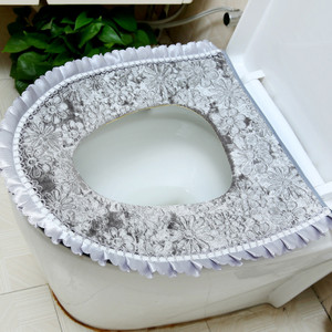 Luksusa samta mežģīņu divdaļīgs tualetes sēdekļa pārklāja komplekts ziemas silts ūdensizturīgs vannas istabas tualetes paklājiņš WC podiņa paklājiņš SWZ053